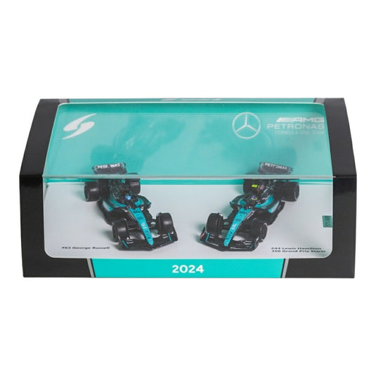 Mercedes Benzメルセデスベンツ AMG Petronas F1 #44 Hamilton #63 Russell 2024 2台セット / Spark 1/64 ミニカ