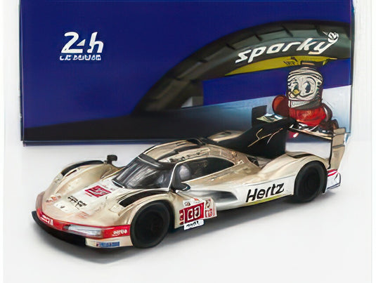 PORSCHE 963 9RD 4.6L TURBO V8 TEAM HERTZ JOTA N 38 24h LE MANS 2023 ANTONIO FELIX DA COSTA WILL STEVENS YIFEI YE GOLD MET WHITE/SPARK-MODEL 1/64ミニカー