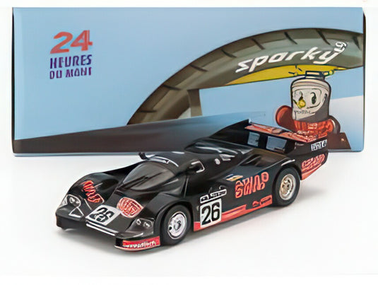 PORSCHE 956 2.6L ツインターボ チーム ヘン S T-バード スワップショップ N 26 2位 ル・マン24時間 1984 ジャン・ロンドー ジョン・ポールJr. ブラック レッド/ Spark 1/64 ミニカー