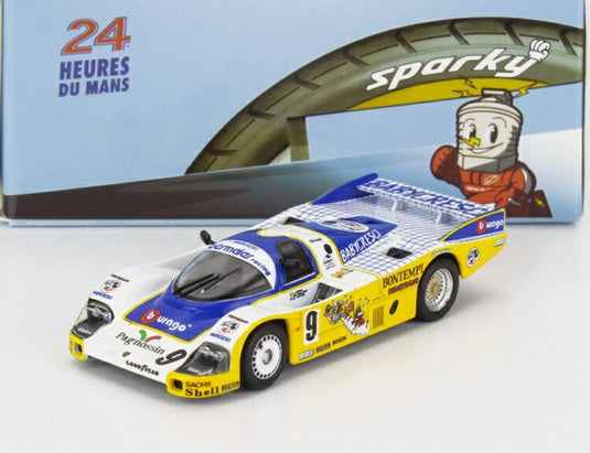PORSCHE 956 2.6L TEAM PORSCHE OBERMAIER N 9 24h ル・マン 1986 フルヴィオ・バッラビオ ホワイト イエロー / Spark 1/64 ミニカー