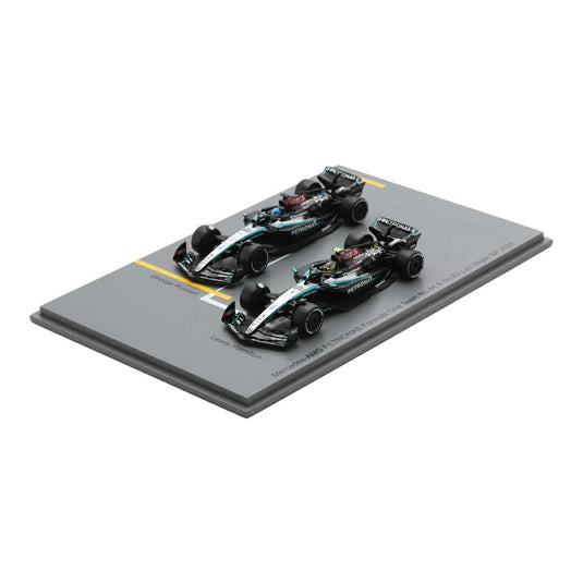 メルセデスAMG ペトロナス W15 Eパフォーマンス 2台セット #44 #63 ラスベガスGP 2024 ルイス・ハミルトン ジョージ・ラッセル / Spark 1/64 ミニ