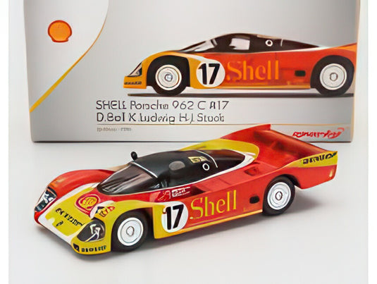 Porsche 962C 2.8L チーム Porsche Ag 17 2位 24H Le Mans 1988 Klaus Ludwing Hans Joachim Stuck Derek Bell Red Yellow White YO64005/ Spark 1/64 ミニカー