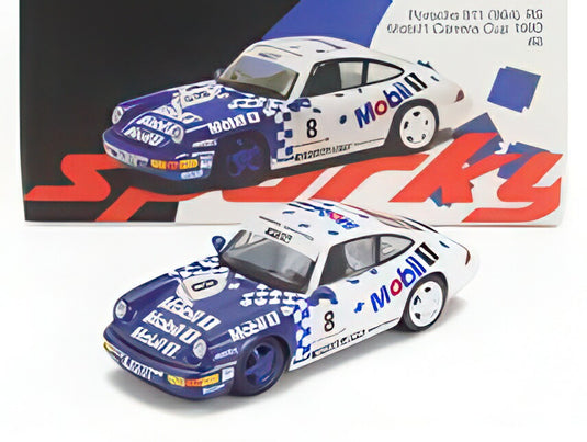 SPARK MODEL Porsche 911 964 Rs Mobil1 8 Porsche Carrera Cup 1993 Blue White YO64011/ Spark 1/64 ミニカー