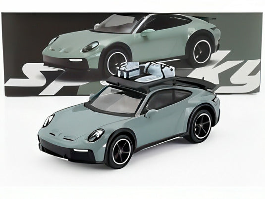PORSCHE 911 992 DAKAR 3 0 クーペ WITH PACK ROOF ACCESSORIES 2023 SHADE GREEN/ Spark 1/64 ミニカー