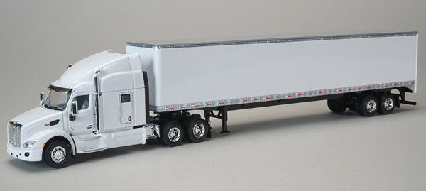 Peterbilt 579 スリーパーキャブ 53フィート トレーラー ブランク ホワイト シングルリアドア / SPECCAST 1/64 建設機械模型 工事車両