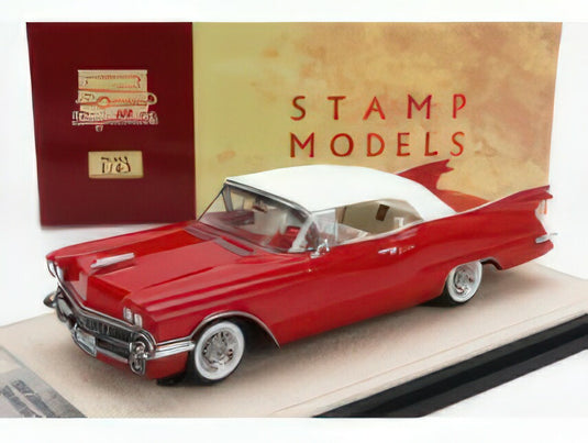 CADILLAC - ELDORADO BIARRITZ RAINDROP CONCEPT CABRIOLET CLOSED 1958 - RED WHITE/STAMP-MODELS 1/43ミニカー 99台限定