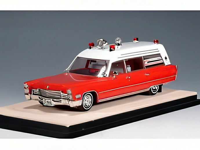 【予約】2025年発売予定CADILLAC ミラーメテオ救急車 1968 レッドホワイト/STAMP-MODELS 1/43ミニカー