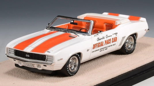 【予約】8-10月以降発売予定CHEVROLET カマロ SS カブリオレ 第53回 インディアナポリス500 ペースカー 1969 ホワイト オレンジ / STAMP-MODELS 1/43 ミニカー