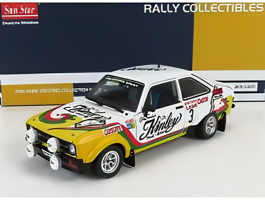 FORD ENGLAND エスコート RS1800 ナイトVer. No.3 1978 イープルラリー 2位 ホワイト イエロー/ Sun Star 1/18 ミニカー