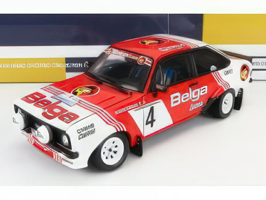 FORD ENGLAND - ESCORT RS 1800 (night version) n 4 4th RALLY LOTTO HASPENGOUW 1981 R.DROOGMANS - R.JOOSTEN - RED WHITE/Sun Star 1/18ミニカー TVシリーズ