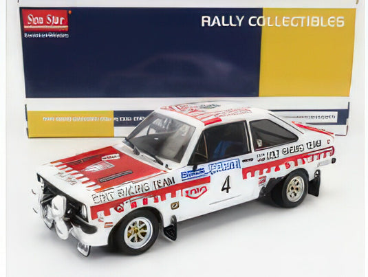 FORD ENGLAND - ESCORT MKII RS 1800 (night version) N 4 3rd RALLY 1000 LAKES 1975 TIMO MAKINEN - HENRY LIDDON - WHITE RED/Sun Star 1/18ミニカー