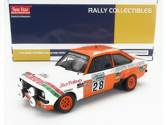 FORD ENGLAND - ESCORT MKII RS 1800 (night version) CASTROL N 28 RALLY RAC LOMBARD 1978 MALCOLM WILSON - RON PALMER - WHITE ORANGE/Sun Star 1/18ミニカー