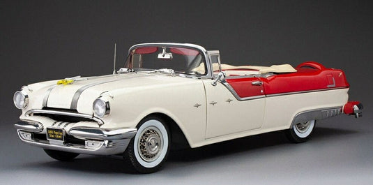 【予約】PONTIAC STAR CHIEF カブリオレ オープン 1955 ホワイトレッド / Sun Star 1/18 ミニカー