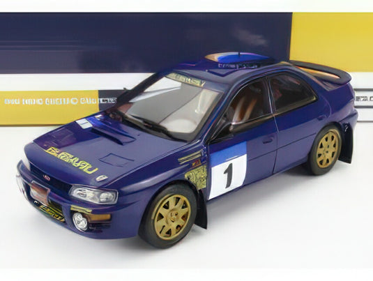 SUBARU - IMPREZA 555 N 1 WINNER RALLY HONG KONG BEIJIJNG 1994 P.BOURNE - T.SIRCOMBE - BLUE/Sun Star 1/18ミニカー TVシリーズ