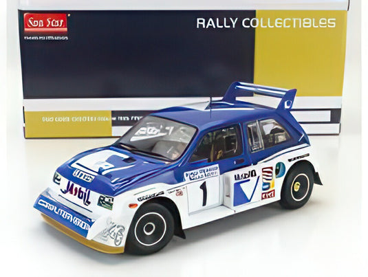 AUSTIN MG METRO 6R4 N 1 優勝 ラリー マンクス インターナショナル 1986 T.ポンド R.アーサー ブルー ホワイト/ Sun Star 1/18 999台限定ミニカー