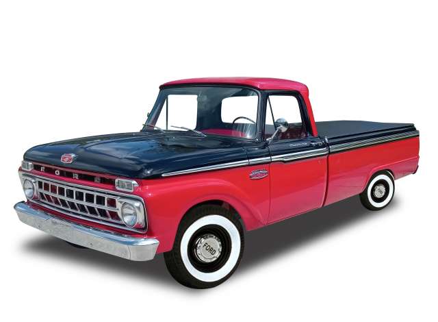 1965 Ford F-100 カスタムキャブ ピックアップ レッドブラック/SunStar 1/18ミニカー