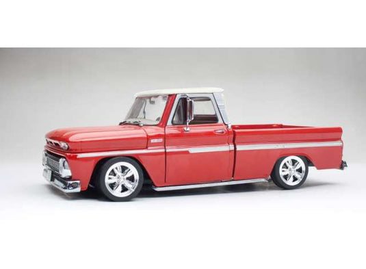 1965 Chevrolet C10 スタイルサイド ピックアップ ローライダー レッドホワイトルーフ/SunStar 1/18ミニカー