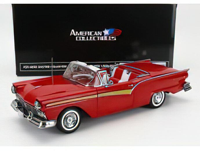 FORD USA - FAIRLANE 500 SKYLINER CABRIOLET OPEN 1957 - FLAME RED /Sunsar 1/18ミニカー