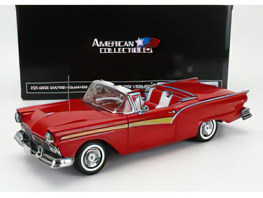 FORD USA - FAIRLANE 500 SKYLINER CABRIOLET OPEN 1957 - FLAME RED /Sunsar 1/18ミニカー
