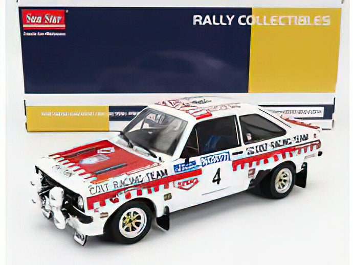 FORD ENGLAND - ESCORT MKII RS 1800  N 4 3rd RALLY 1000 LAKES 1975 TIMO MAKINEN - HENRY LIDDON - WHITE RED /Sunsar 1/18ミニカー