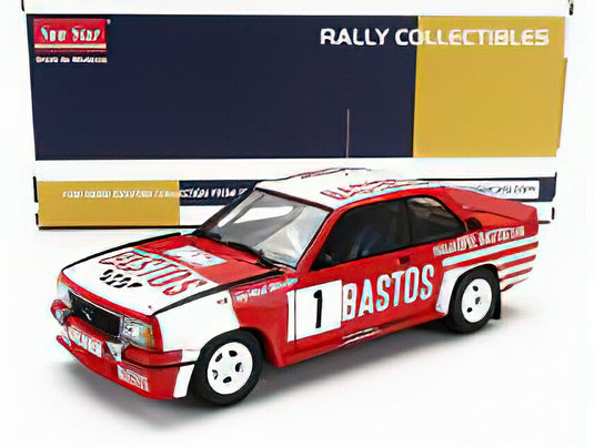 OPEL - ASCONA 400 RALLY BASTOS N 1 2nd RALLY CIRCUIT DES ARDENNES 1983 GUY COLSOUL - ALAIN LOPES - RED WHITE /Sunsar 1/18ミニカー