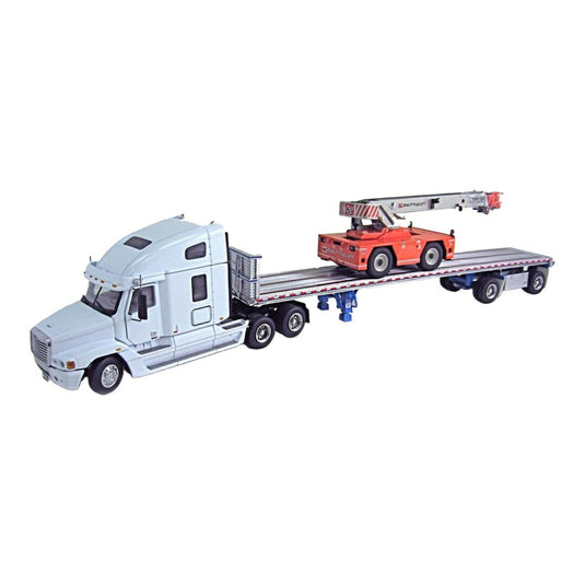 フレイトライナー フラットベッドトレーラー シャトルリフトクレーン搭載 ホワイト 500台限定 / SWORD 1/50 ミニカー トラック模型