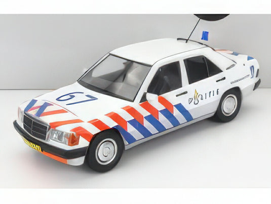 MERCEDES BENZ - 190E (W201) N 67 POLICE DUTCH 1993 - WHITE BLUE RED/TRIPLE9 1/18ミニカー