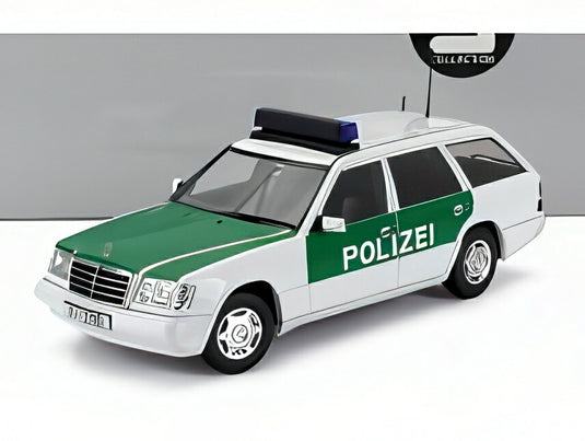 MERCEDES BENZ Eクラス (S124) Tモデル SW 警察 1995 ホワイトグリーン/ TRIPLE9 1/18 ミニカー