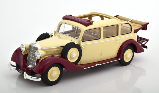 Mercedesメルセデス 260D Pullmanプルマン オープン 1936 クリームダークレッド / TRIPLE9 1/18 ミニカー