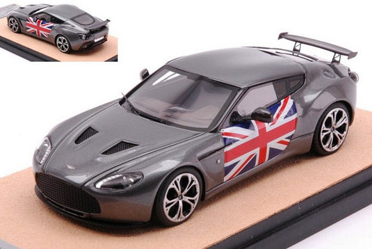 Aston Martinアストンマーティン V12 Zagatoザガート 2012 シルバーガン/国旗 限定10台 / Tecno 1/43 ミニカー