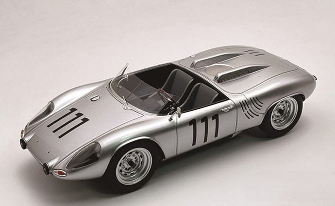 【予約】2026年発売予定PORSCHE 718 WRS スパイダー チーム PORSCHE SYSTEM ENGINEERING 111号車 1962年 1000km NURBURGRING 3位 G.HILL H.HERRMANN シルバー/ Tecno 1/18 ミニカー