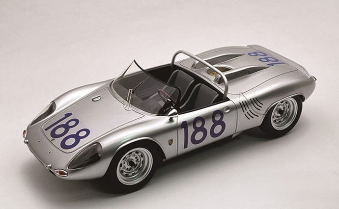 【予約】2026年発売予定PORSCHE 718 WRS スパイダー 188号車 1964年 TARGA FLORIO G.HILL J.BONNIER シルバー/ Tecno 1/18 ミニカー