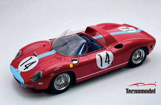 【予約】12月以降発売予定FERRARI 330P 4.0L V12 スパイダー チーム マラネロ コンセッショネアーズ 14号車 2位 ルマン24時間 1964 ジョー・ボニエ グラハム・ヒル レッド/ TECNOMODEL 1/18 ミニカー