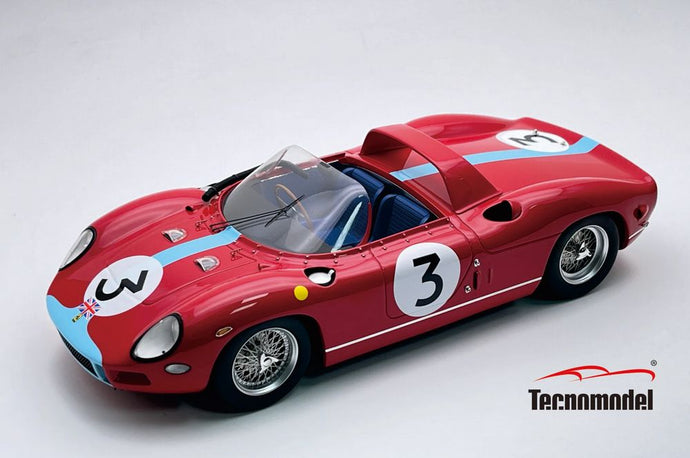 【予約】12月以降発売予定FERRARI 330P 4.0L V12 スパイダー 3号車 優勝 ツーリストトロフィー 1964 グラハム・ヒル レッドライトブルー/ TECNOMODEL 1/18 ミニカー
