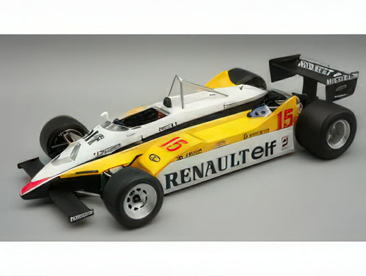 【予約】2025年発売予定RENAULT -  F1  RE30B V6 TURBO TEAM RENAULT ELF N 15 WINNER BRAZILIAN GP 1982 ALAIN PROST - WHITE YELLOW BLACK/Tecno 1/18ミニカー