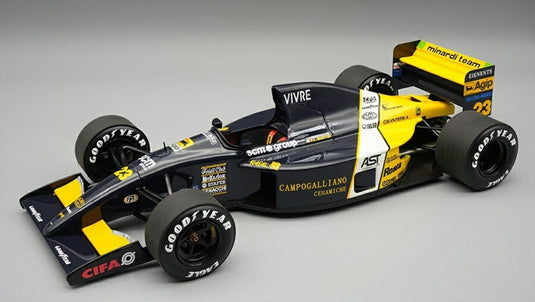 【予約】MINARDI F1 M191 フォード #23 USA GP 1991 ピエルルイジ・マルティーニ ブラック/イエロー/ホワイト / Tecno 1/18 ミニカー