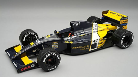 【予約】MINARDI F1 M191 フォード #24 オーストラリアGP レインタイヤ 1991 ロベルト・モレノ ブラック/イエロー/ホワイト / Tecno 1/18 ミニカー