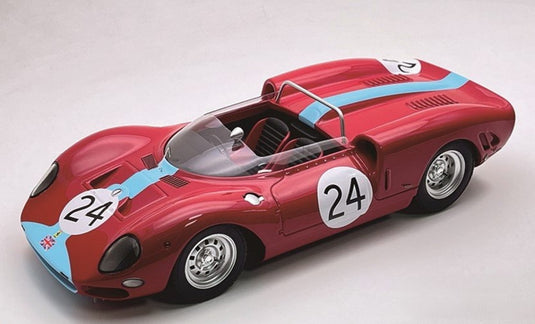 【予約】2026年発売予定FERRARI 365 P2 4 4L V12 スパイダー 24号車 1965年 6th GUARDS TROPHY BRANDS HATCH M.PARKES レッド/ Tecno 1/18 ミニカー