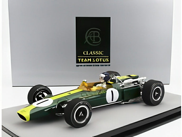 LOTUS F1 43 TEAM LOTUS No.1 USA GP 1966 JIM CLARK (フィギュア付) グリーン/イエロー/ TECNOMODEL 1/18 100台限定ミニカー