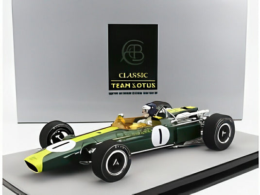 LOTUS F1 43 TEAM LOTUS No.1 USA GP 1966 JIM CLARK (フィギュア付) グリーン/イエロー/ TECNOMODEL 1/18 100台限定ミニカー