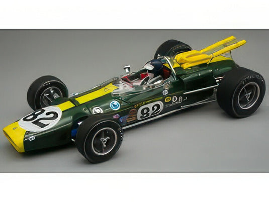 【予約】2025年発売予定LOTUS タイプ38 82号車 1965年インディアナポリス500マイルレース優勝 ドライバーフィギュア付き ドライバー:ジム・クラーク グリーン/イエロー/TECNOMODEL 1/18ミニカー