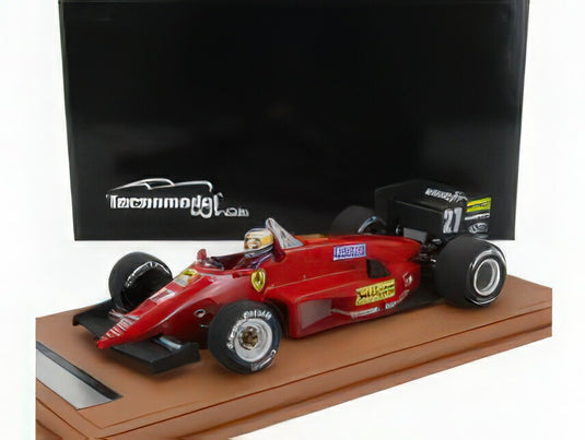 FERRARI - F1  156-85 N 27 CANADA GPドライバーフィギュア付 1985 MICHELE ALBORETO - RED BLACK/Tecno 1/18ミニカー 110台限定