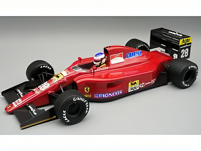 【予約】12月以降発売予定FERRARI F1 642 N28 イギリスGP レインタイヤ パイロット付 1991 J.アレジ レッドブラック/ TECNOMODEL 1/18 ミニカー