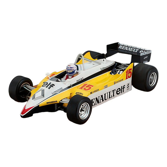 ルノー F1 RE30B V6 ターボ #15 南アフリカGP 1982 アラン・プロスト ホワイト イエロー ブラック / Tecno 1/18 ミニカー