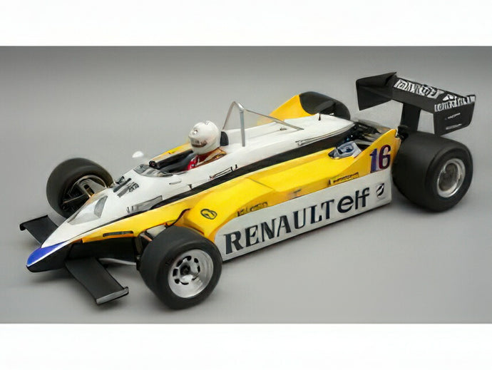 【予約】2025年発売予定RENAULT -  F1  RE30B V6 TURBO TEAM RENAULT ELF N 16 WINNER ITALY GPドライバーフィギュア付 1982 RENE ARNOUX - WHITE YELLOW BLACK/Tecno 1/18ミニカー