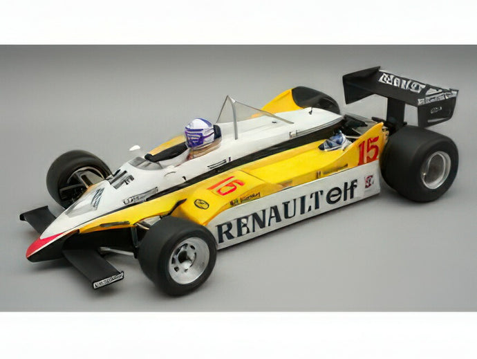 【予約】2025年発売予定RENAULT -  F1  RE30B V6 TURBO TEAM RENAULT ELF N 15 WINNER BRAZILIAN GPドライバーフィギュア付 1982 ALAIN PROST - WHITE YELLOW BLACK/Tecno 1/18ミニカー