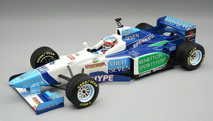 【予約】2026年発売予定BENETTON F1 B196 チーム RENAULT N 3 ブラジルGP レインタイヤ (フィギュア付) 1996 J.アレジ ホワイト ライトブルー グリーン/ Tecno 1/18 ミニカー