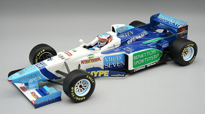【予約】2026年発売予定BENETTON F1 B196 チーム RENAULT N 3 アルゼンチンGP (フィギュア付) 1996 J.アレジ ホワイト ライトブルー グリーン/ Tecno 1/18 ミニカー