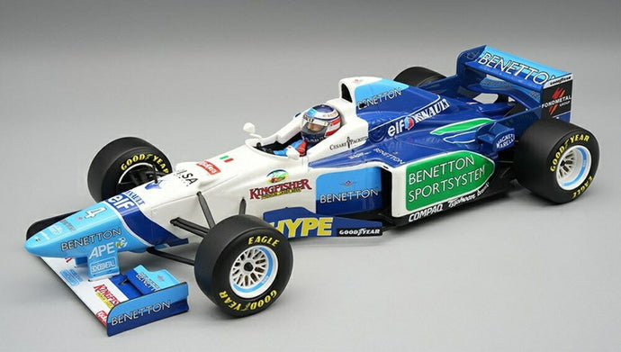 【予約】2026年発売予定BENETTON F1 B196 チーム RENAULT N 4 モナコGP (フィギュア付) 1996 G.ベルガー ホワイト ライトブルー グリーン/ Tecno 1/18 ミニカー