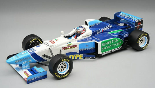 【予約】2026年発売予定BENETTON F1 B196 チーム RENAULT N 4 モナコGP (フィギュア付) 1996 G.ベルガー ホワイト ライトブルー グリーン/ Tecno 1/18 ミニカー